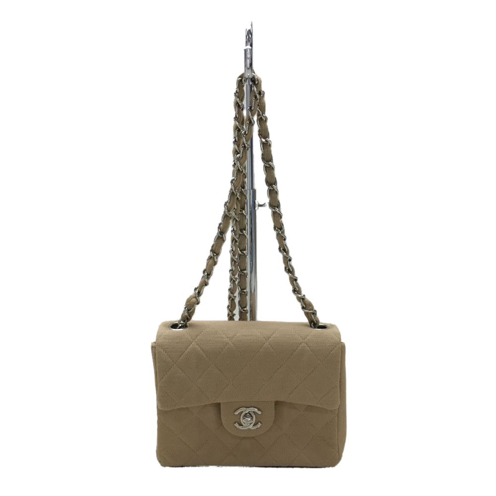 Chanel Cotton Plain Matelasse Chain Shoulder Bag